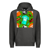 Charcoal Heather soccer ball uniform and shoes seamless pattern Premium Hoodie - BundleAndBundleShop