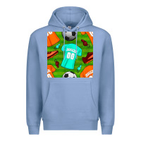 Colony Blue soccer ball uniform and shoes seamless pattern Premium Hoodie - BundleAndBundleShop