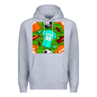 Heather Grey soccer ball uniform and shoes seamless pattern Premium Hoodie - BundleAndBundleShop