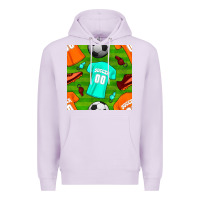 Lilac soccer ball uniform and shoes seamless pattern Premium Hoodie - BundleAndBundleShop