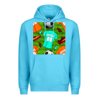 Ocean Blue soccer ball uniform and shoes seamless pattern Premium Hoodie - BundleAndBundleShop