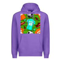 Purple soccer ball uniform and shoes seamless pattern Premium Hoodie - BundleAndBundleShop