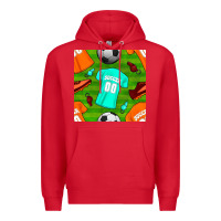 Red soccer ball uniform and shoes seamless pattern Premium Hoodie - BundleAndBundleShop