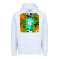 White soccer ball uniform and shoes seamless pattern Premium Hoodie - BundleAndBundleShop