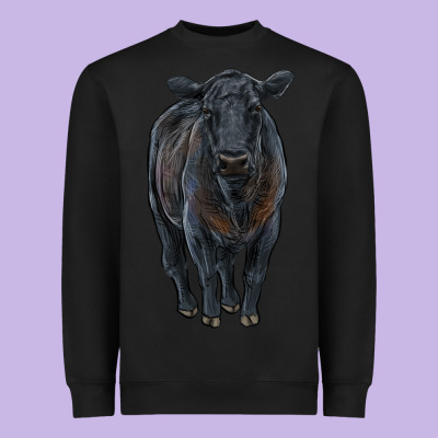 Black Angus Cattle Heavyweight Sweatshirt Designed By Ranaportraitstore
