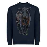 Navy black angus cattle Heavyweight Sweatshirt - RanaPortraitStore