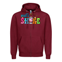 Burgundy milk shake with chocolate heart Zipper Hoodie - AdoDesignShop