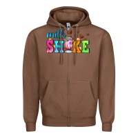 Chestnut milk shake with chocolate heart Zipper Hoodie - AdoDesignShop