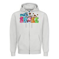 Dove Grey milk shake with chocolate heart Zipper Hoodie - AdoDesignShop