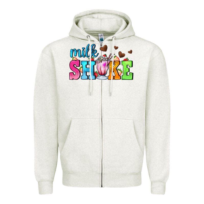 Milk Shake With Chocolate Heart Zipper Hoodie by AdoDesignShop | Teevron