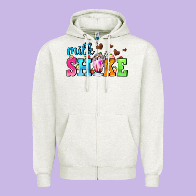 Milk Shake With Chocolate Heart Zipper Hoodie Designed By Adodesignshop