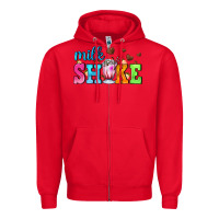 Red milk shake with chocolate heart Zipper Hoodie - AdoDesignShop