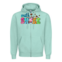 Seafoam milk shake with chocolate heart Zipper Hoodie - AdoDesignShop