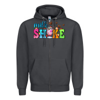 Smoke milk shake with chocolate heart Zipper Hoodie - AdoDesignShop