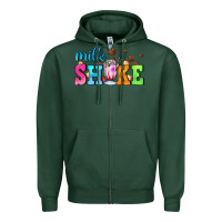 Sports Green milk shake with chocolate heart Zipper Hoodie - AdoDesignShop