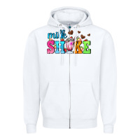 White milk shake with chocolate heart Zipper Hoodie - AdoDesignShop
