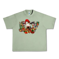 Oil Green christmas joy cow Urban Heavy Tee - CowhideDigitalArt