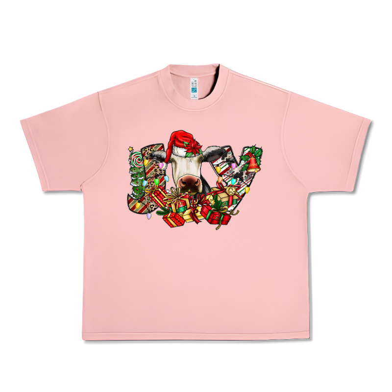 Christmas Joy Cow Urban Heavy Tee by CowhideDigitalArt | Teevron