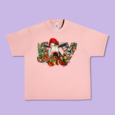 Christmas Joy Cow Urban Heavy Tee Designed By Cowhidedigitalart