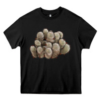 Black brown flowered cactus Heavy Core Tee - LillyAllenDesigns