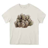 Cream brown flowered cactus Heavy Core Tee - LillyAllenDesigns