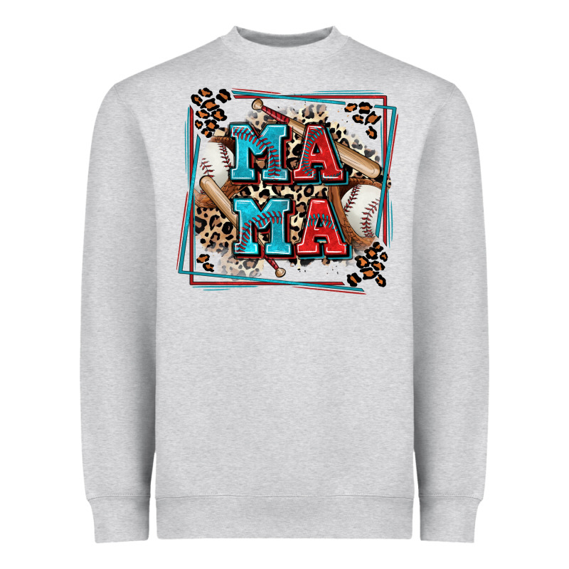 Baseball Mama With Leopard Heavyweight Sweatshirt by Zillion Design Studio | Teevron