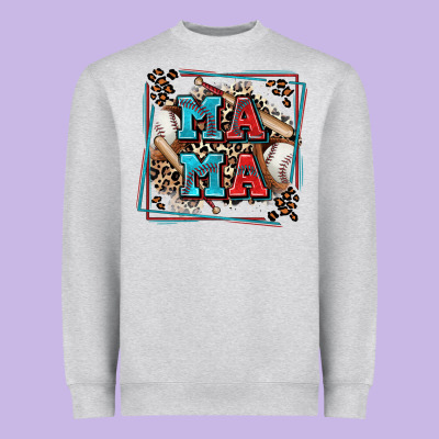 Baseball Mama With Leopard Heavyweight Sweatshirt Designed By Zillion Design Studio