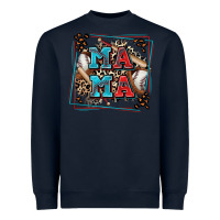 Navy baseball mama with leopard Heavyweight Sweatshirt - Zillion Design Studio