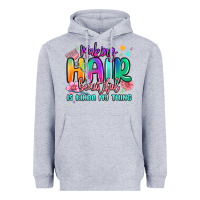 Heather Grey making hair beautiful is kinda my thing Heavyweight Hoodie - MaliasSmallBusiness