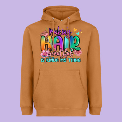 Making Hair Beautiful Is Kinda My Thing Heavyweight Hoodie Designed By Maliassmallbusiness
