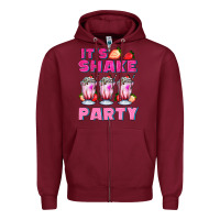 Burgundy its shake party with milkshake Zipper Hoodie - AdoDesignShop