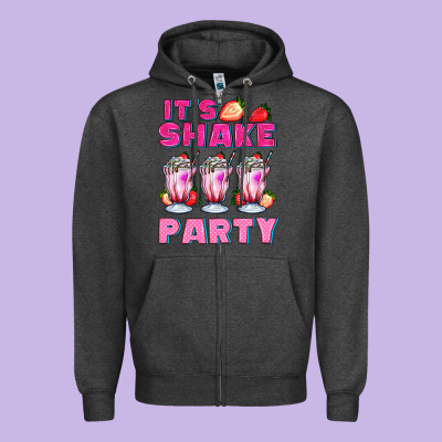 Its Shake Party With Milkshake Zipper Hoodie Designed By Adodesignshop