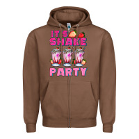 Chestnut its shake party with milkshake Zipper Hoodie - AdoDesignShop