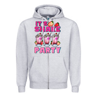 Heather Grey its shake party with milkshake Zipper Hoodie - AdoDesignShop