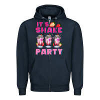 Navy its shake party with milkshake Zipper Hoodie - AdoDesignShop