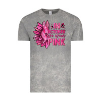 Cloud Rock In October We Wear Pink Sunflower Vintage Tee - texasbilliewilder