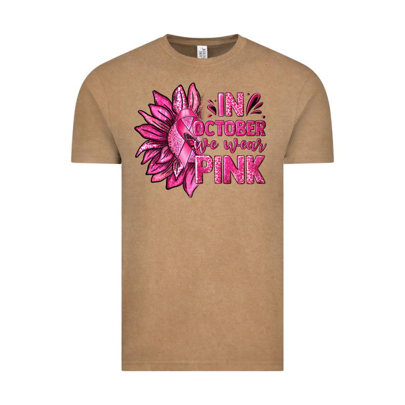 In October We Wear Pink Sunflower Vintage Tee by texasbilliewilder | Teevron