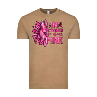 Vintage Coffee In October We Wear Pink Sunflower Vintage Tee - texasbilliewilder