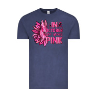 Vintage Denim In October We Wear Pink Sunflower Vintage Tee - texasbilliewilder