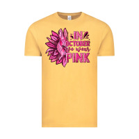 Vintage Mustard In October We Wear Pink Sunflower Vintage Tee - texasbilliewilder