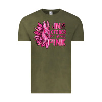 Vintage Olive In October We Wear Pink Sunflower Vintage Tee - texasbilliewilder