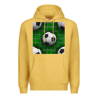 Antique Gold soccer ball with goal nets seamless pattern Premium Hoodie - BundleAndBundleShop