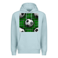 Blue Mist soccer ball with goal nets seamless pattern Premium Hoodie - BundleAndBundleShop