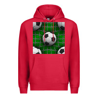 Cardinal soccer ball with goal nets seamless pattern Premium Hoodie - BundleAndBundleShop