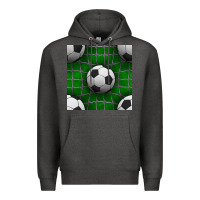 Charcoal Heather soccer ball with goal nets seamless pattern Premium Hoodie - BundleAndBundleShop
