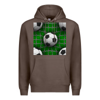 Coffee soccer ball with goal nets seamless pattern Premium Hoodie - BundleAndBundleShop