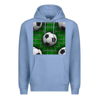 Colony Blue soccer ball with goal nets seamless pattern Premium Hoodie - BundleAndBundleShop