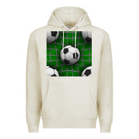 Oatmeal Heather soccer ball with goal nets seamless pattern Premium Hoodie - BundleAndBundleShop