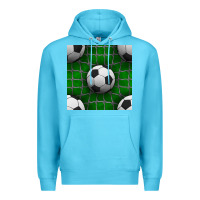 Ocean Blue soccer ball with goal nets seamless pattern Premium Hoodie - BundleAndBundleShop