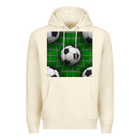 Sandshell soccer ball with goal nets seamless pattern Premium Hoodie - BundleAndBundleShop